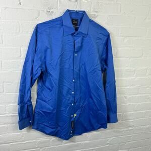 Jos. A. Bank Men Casual Button Down Shirt Long Sleeve Collared Neck Blue Size L